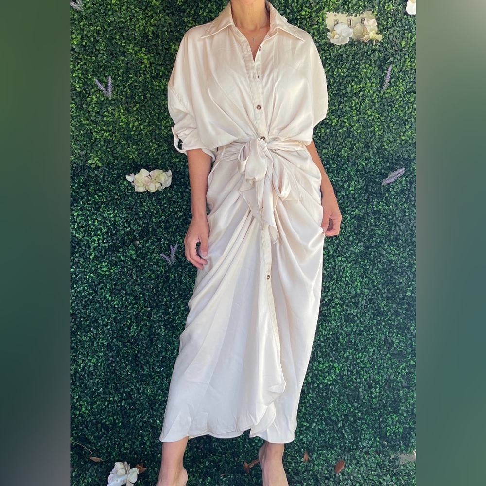 Mable Satin shirt dress - Picture 2 of 4